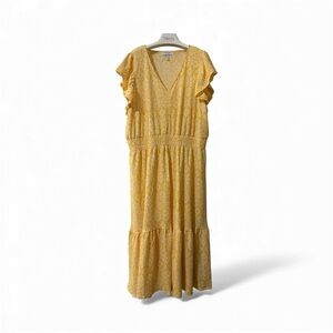 Harlow & Rose 2X Yellow Stretch Maxi Dress
